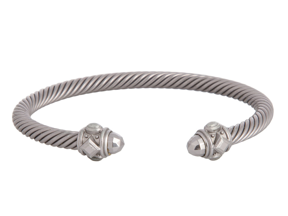 David Yurman Silver Aluminum Renaissance Cable Bracelet 4mm