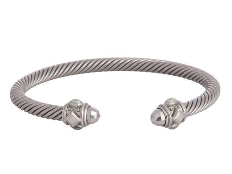 David Yurman Silver Aluminum Renaissance Cable Bracelet 4mm