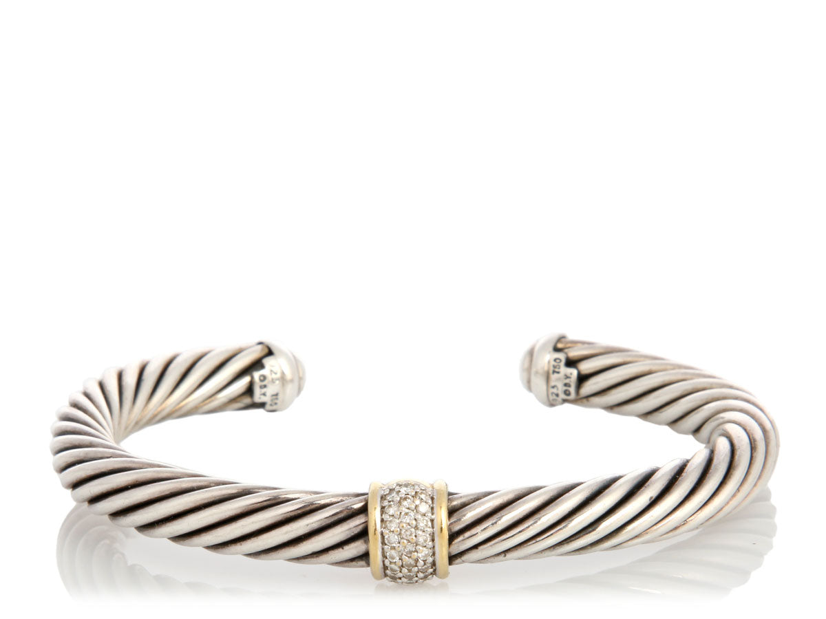 David Yurman Vintage Diamond Cable Classic Cuff