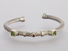 David Yurman Peridot and Pink Tourmaline Renaissance Station Bracelet