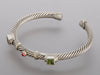 David Yurman Peridot and Pink Tourmaline Renaissance Station Bracelet