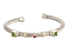 David Yurman Peridot and Pink Tourmaline Renaissance Station Bracelet