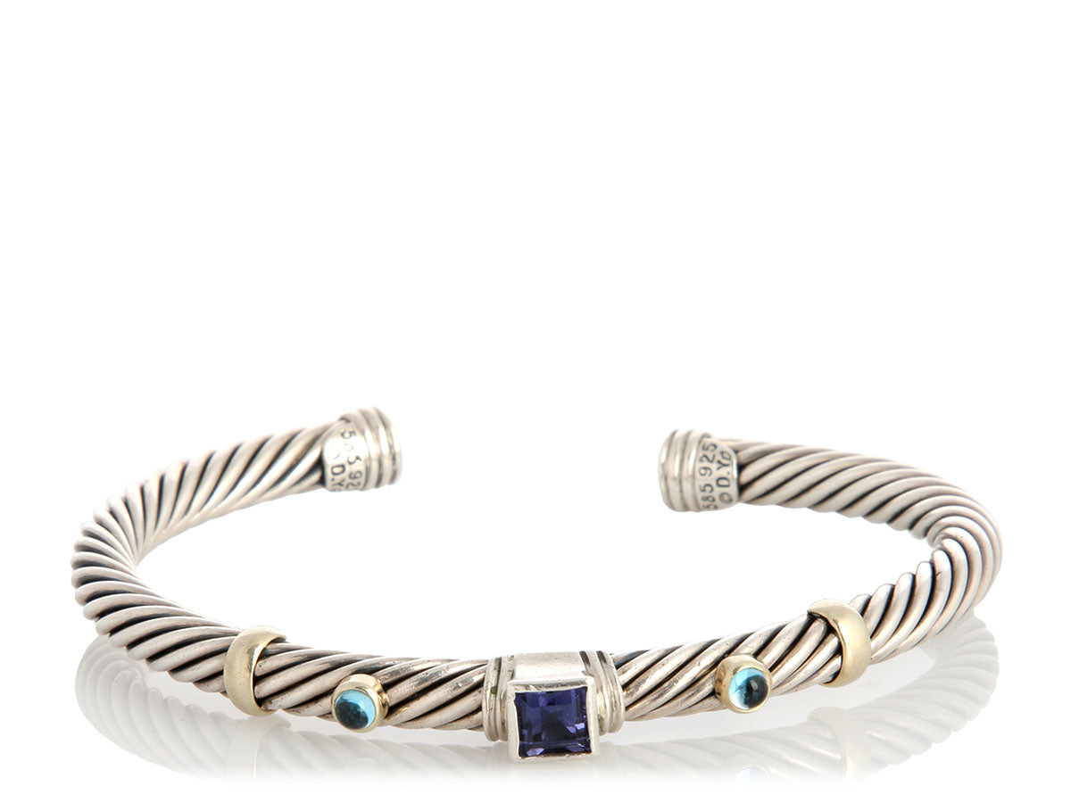 David Yurman Iolite and Blue Topaz Renaissance Station Bracelet