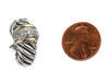 David Yurman Vintage Large Two-Tone Pavé Diamond Shrimp Pierced Earrings