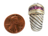 David Yurman Vintage Large Two-Tone Rhodolite Shrimp Earrings