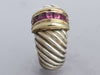 David Yurman Vintage Large Two-Tone Rhodolite Shrimp Earrings