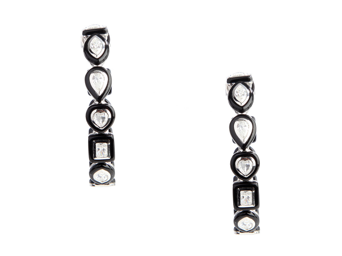 Ruchi New York 18K White Gold 4.28-Carat Diamond and Agate Earrings