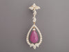 14K Yellow Gold Diamond and Ruby Drop Earrings