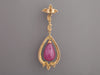 14K Yellow Gold Diamond and Ruby Drop Earrings