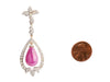 14K Yellow Gold Diamond and Ruby Drop Earrings