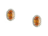 14K Yellow Gold Orange Sapphire Earrings