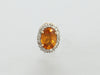 14K Yellow Gold Orange Sapphire Earrings