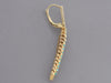 14K Yellow Gold Turquoise Diamond Long Feather Pierced Drop Earrings