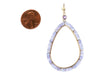 14K Yellow Gold Amethyst and Tanzanite Bead Pierced Drop Earrings
