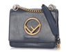 Fendi Small Blue Kan F Chain Shoulder Bag