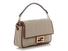 Fendi Beige Jacquard Sardo FF 1974 Baguette
