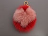 Fendi Red and Pink Fox Heart Pom Pom Charm