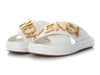 Fendi White Fendigraphy Slide Sandals