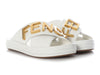 Fendi White Fendigraphy Slide Sandals