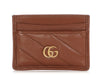 Gucci Brown Matelassé GG Marmont Card Case