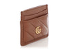 Gucci Brown Matelassé GG Marmont Card Case