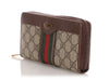 Gucci GG Supreme Web Ophidia Zip Around Wallet