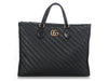 Gucci Black Matelassé Diagonal GG Marmont Tote