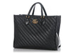 Gucci Black Matelassé Diagonal GG Marmont Tote
