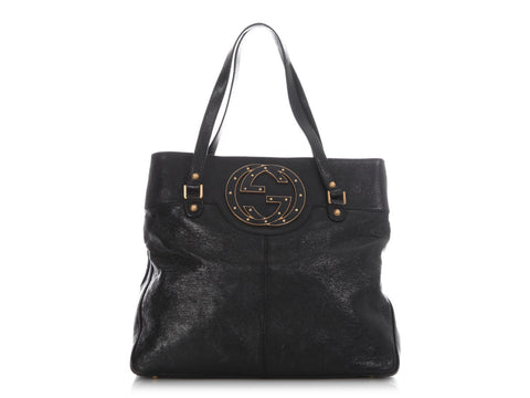 Gucci Black Studded GG Blondie Bag