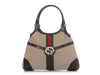 Gucci Beige and Brown Web Canvas Reins Shoulder Bag