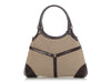Gucci Beige and Brown Web Canvas Reins Shoulder Bag