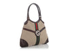 Gucci Beige and Brown Web Canvas Reins Shoulder Bag