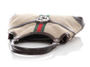 Gucci Beige and Brown Web Canvas Reins Shoulder Bag