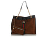 Gucci Large Brown Suede Calfskin Rajah Chain Tote