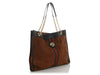 Gucci Large Brown Suede Calfskin Rajah Chain Tote