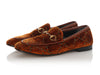 Gucci Brown Velvet Horsebit Jordaan Loafers