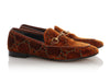 Gucci Brown Velvet Horsebit Jordaan Loafers