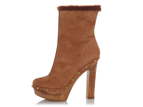 Gucci Tan Shearling Montana Boots