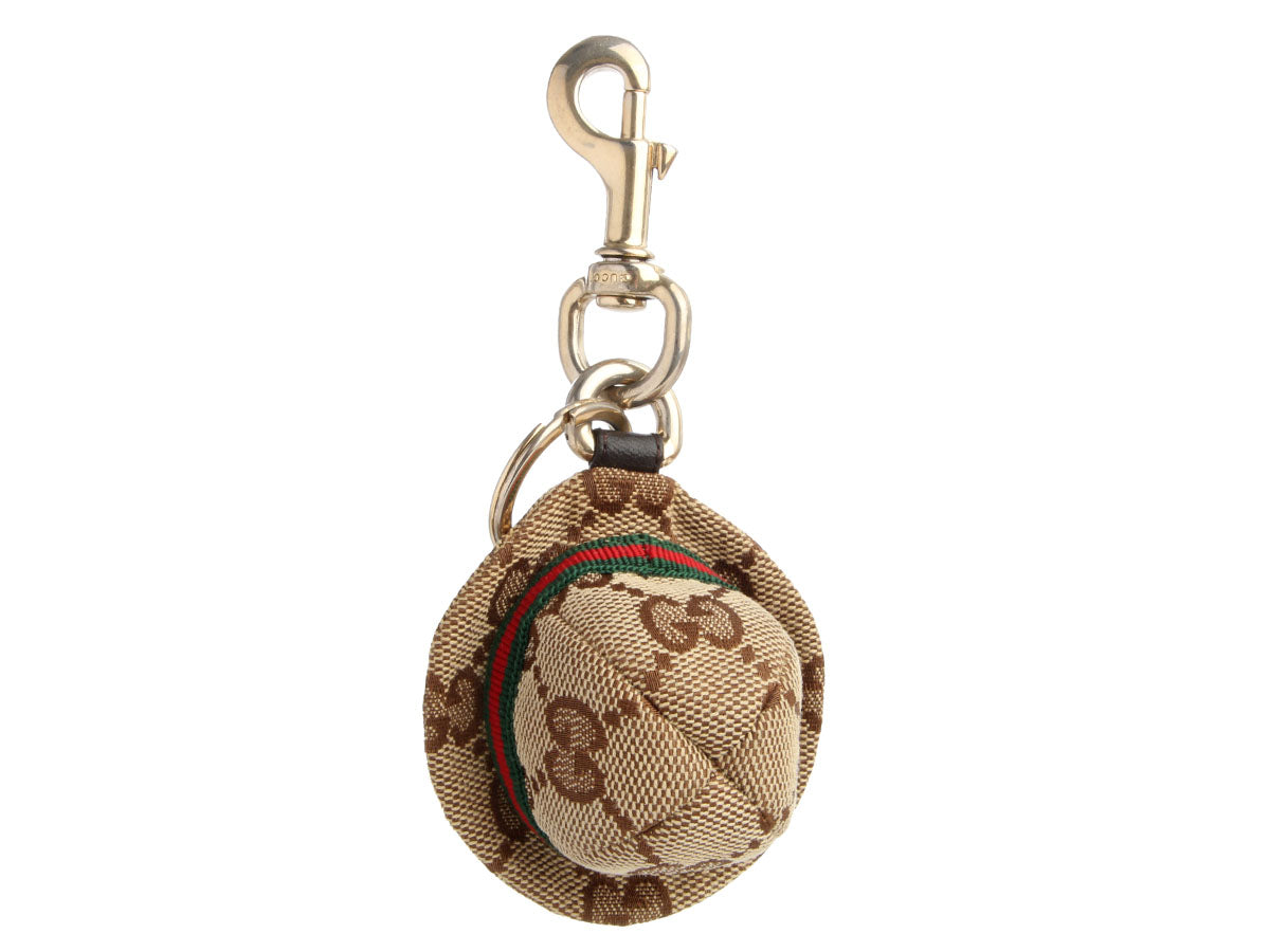 Gucci Brown GG Canvas Hat Bag Charm