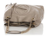 Gucci Metallic Champagne Pebbled Calfskin Soho Shoulder Bag
