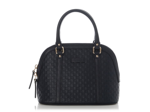 Gucci Mini Navy Blue Microguccissima Dome