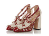 Gucci Cream and Red Pearl-Studded Tracy Pumps