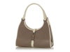 Gucci Vintage Beige Canvas and White Leather Bardot Bag