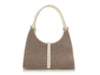 Gucci Vintage Beige Canvas and White Leather Bardot Bag