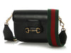 Gucci Mini Black Azalea Calfskin Web Horsebit 1955 Shoulder Bag