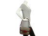 Gucci Red and Beige GG Supreme Horsebit 1955 Shoulder Bag
