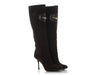 Gucci Brown Suede Chain Patch Tall Boots