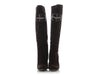 Gucci Brown Suede Chain Patch Tall Boots