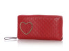 Gucci Red Micro Guccissima Heart Zip-Around Wallet