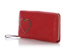 Gucci Red Micro Guccissima Heart Zip-Around Wallet